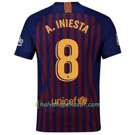 Jalkapallo Pelipaidat FC Barcelona A_Iniesta 8 Kotipaita 2018-2019 Lyhythihainen